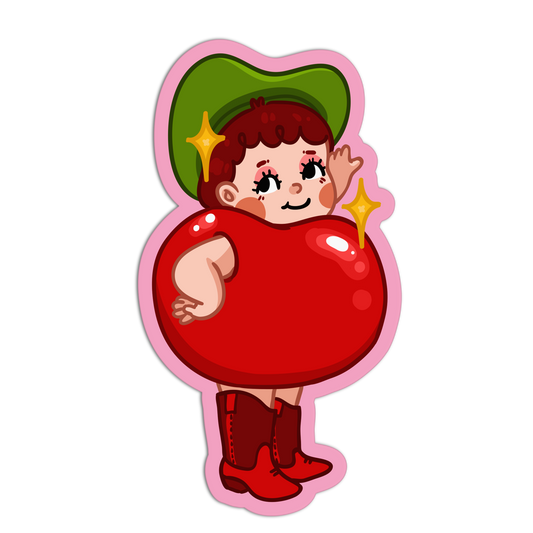 Green Hat & Red Boot Cherries Stickers