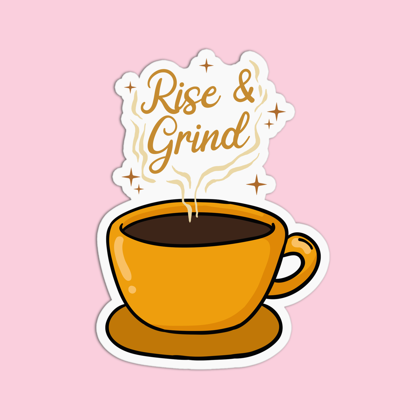 Rise & Grind Coffee Sticker