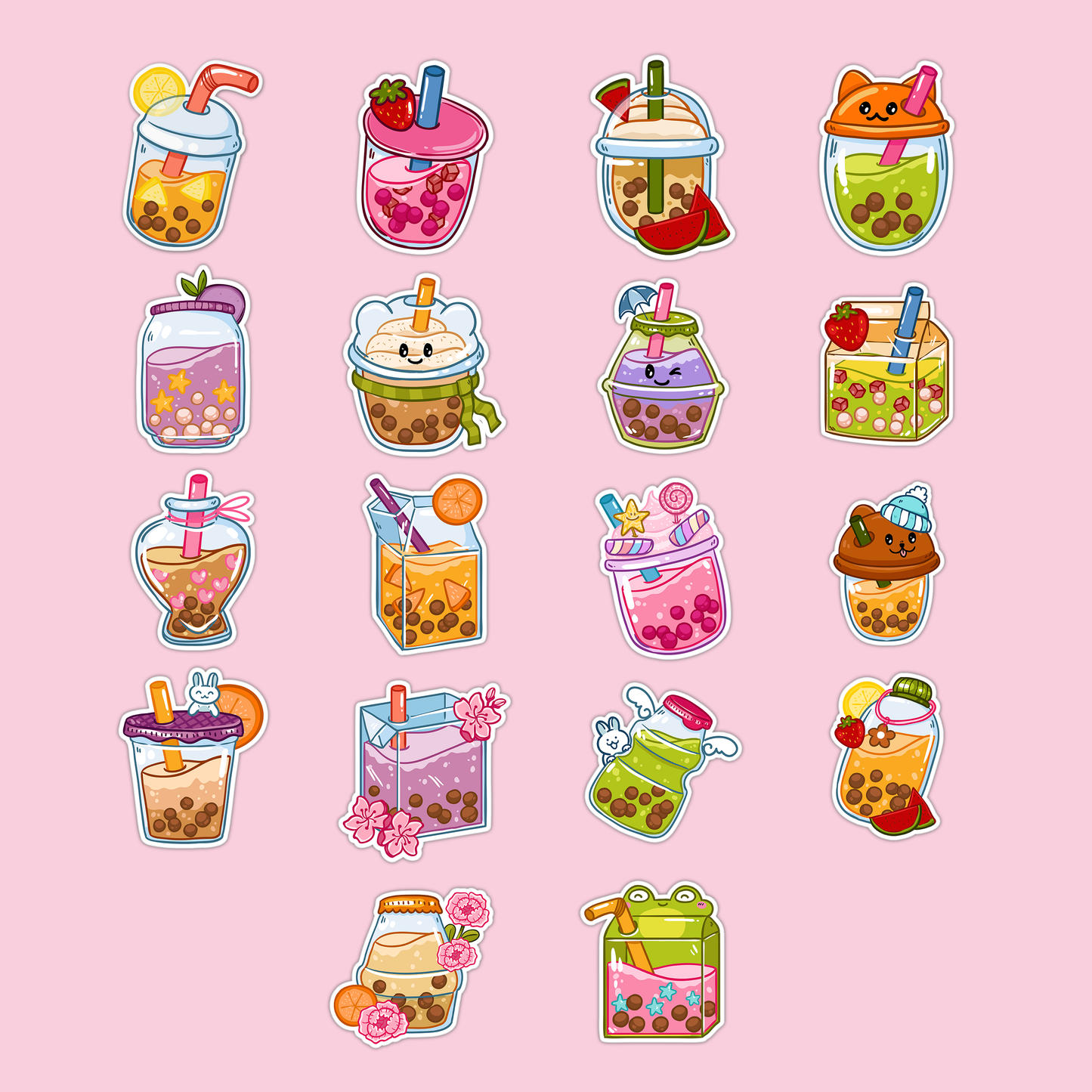 Cute Boba Collection Sticker Pack