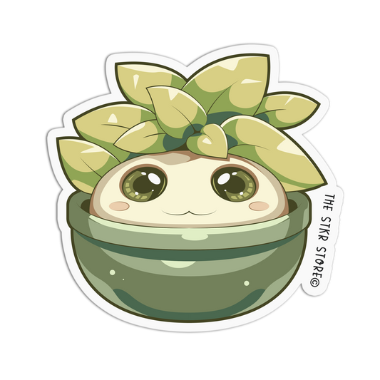 Lush Leafy Bowl Cute Plants Stickers