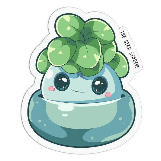 Tranquil Teal Sprout Cute Plants Stickers