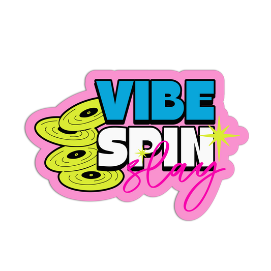 Vibe, Spin, Slay DJ Set Stickers