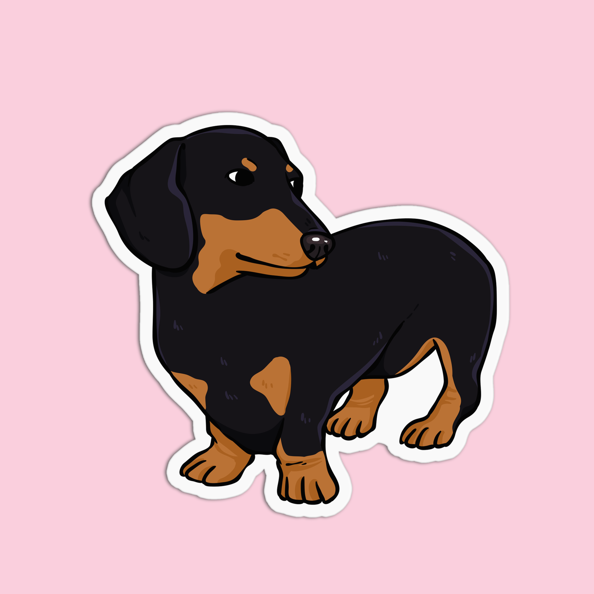 Dachshund Dog Cartoon Sticker Decals: Cute and Waterproof for Kids