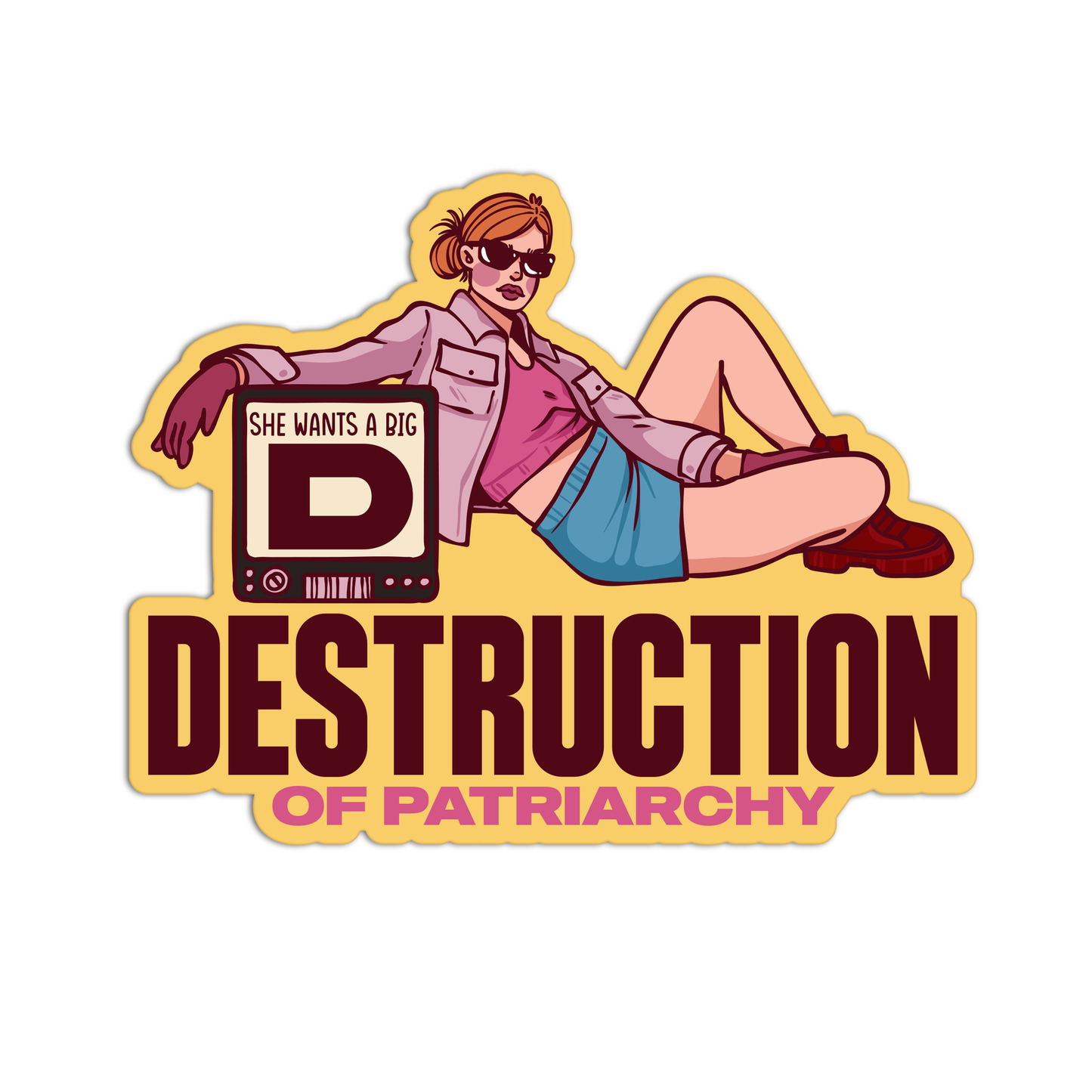 Destruction Of Patriarchy Feminism Sticker