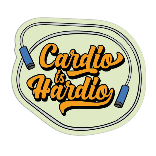 Cardio Is Hardio Gym Sticker