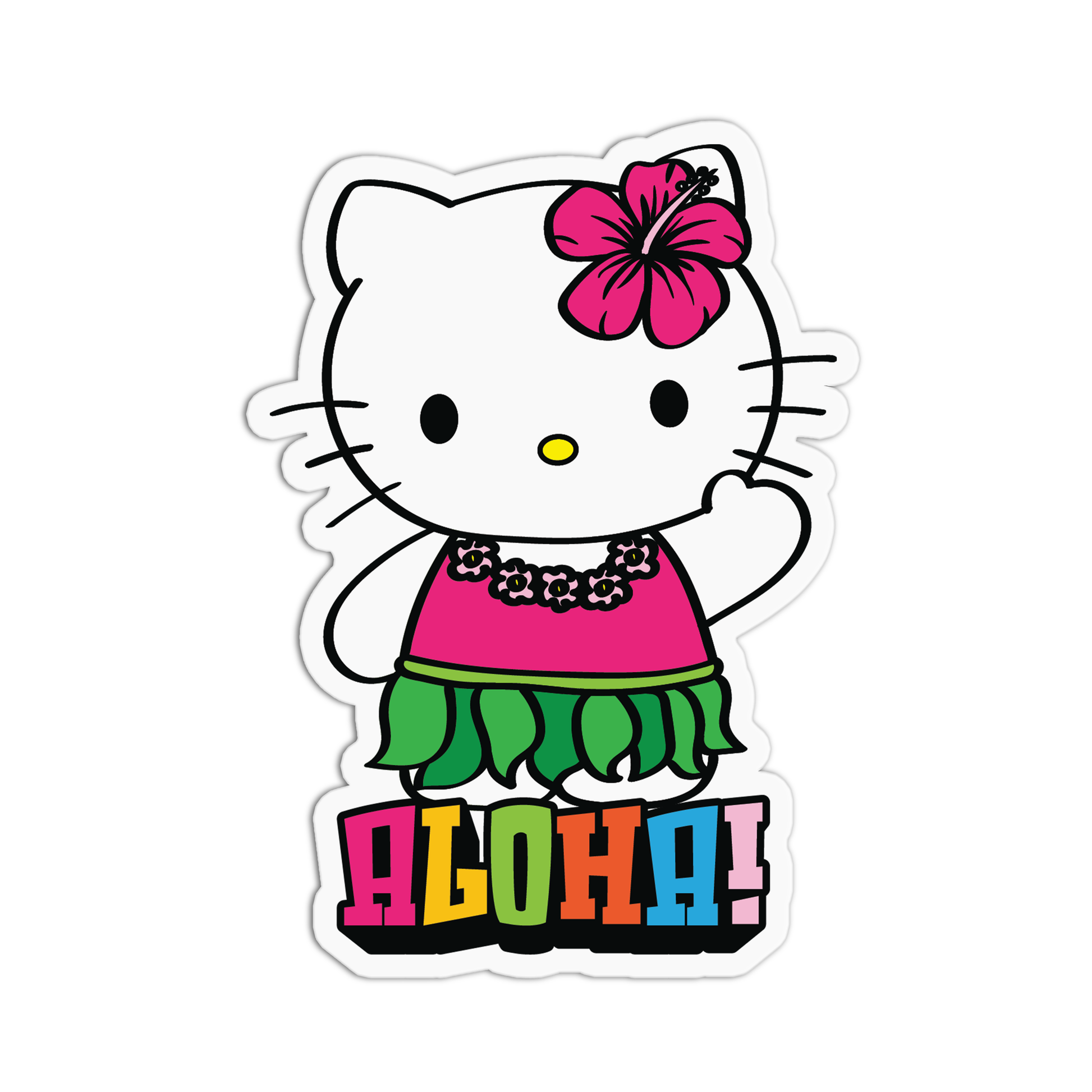 Hello Kitty Aloha Hawaiian Sanrio Sticker – GirlsPrintingHouse