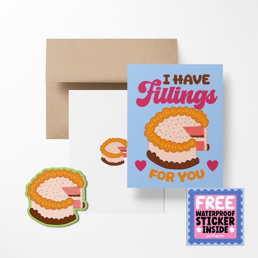 I have a fillings Birthday Greeting Card with Stickers
