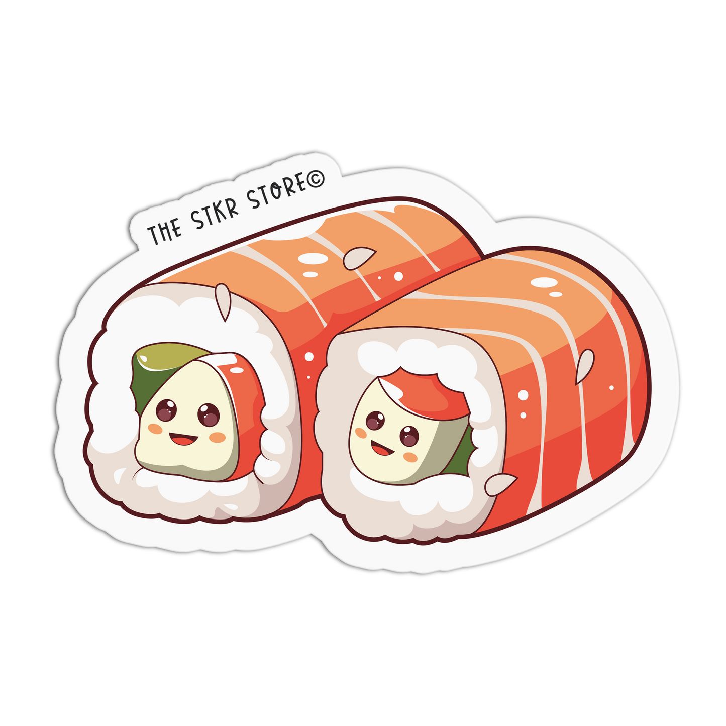 Happy Salmon Maki Japanese Food Stickers