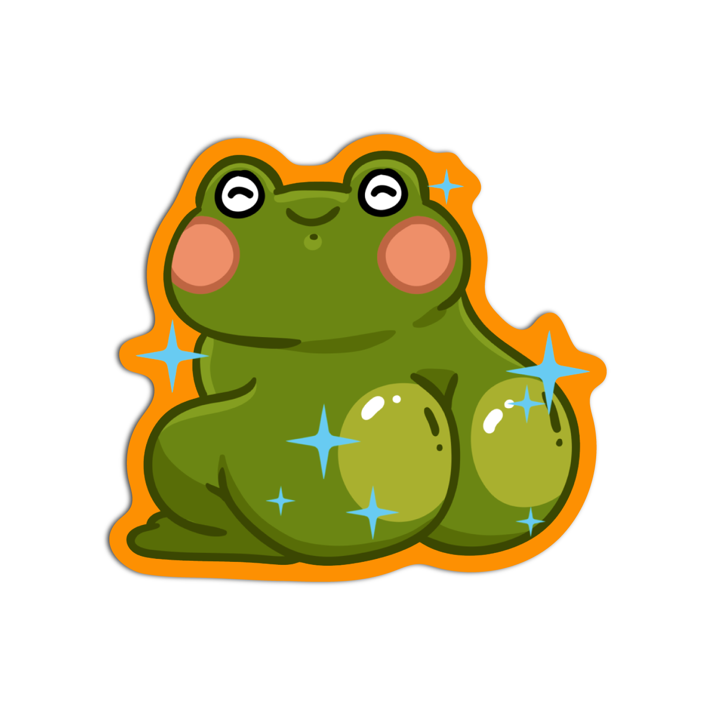 Shiny Frog Bum Cute Sticker