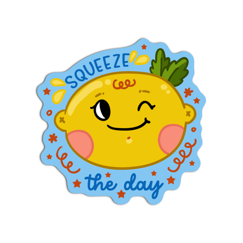 Squeeze the day Lemon Cute Sticker