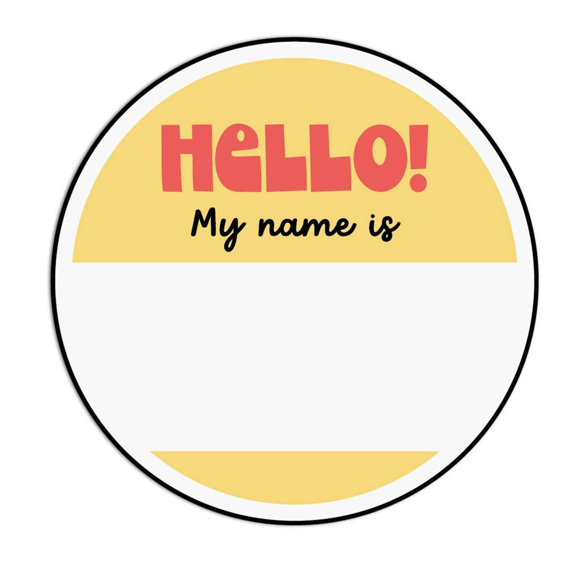 Hello Friend Circle Name Tag Stickers – GirlsPrintingHouse