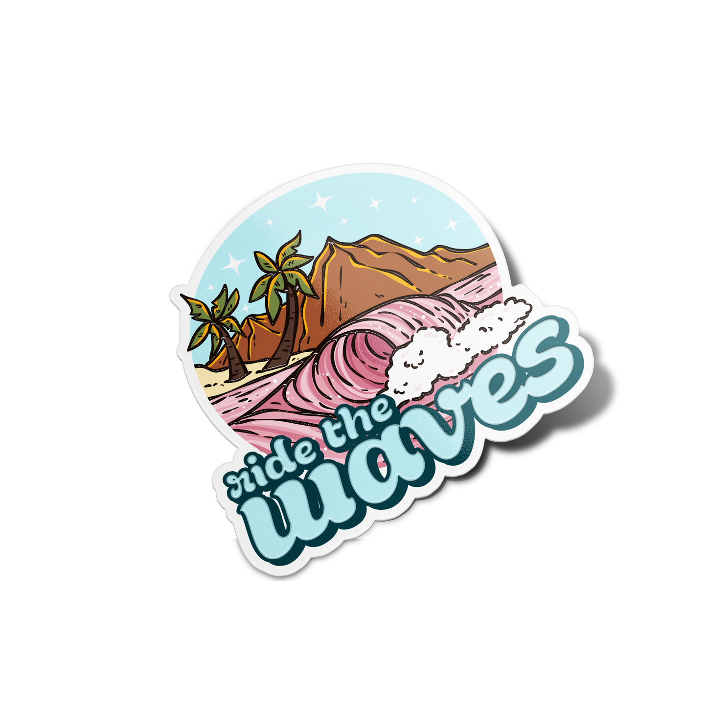 Ride the waves Nature Sticker