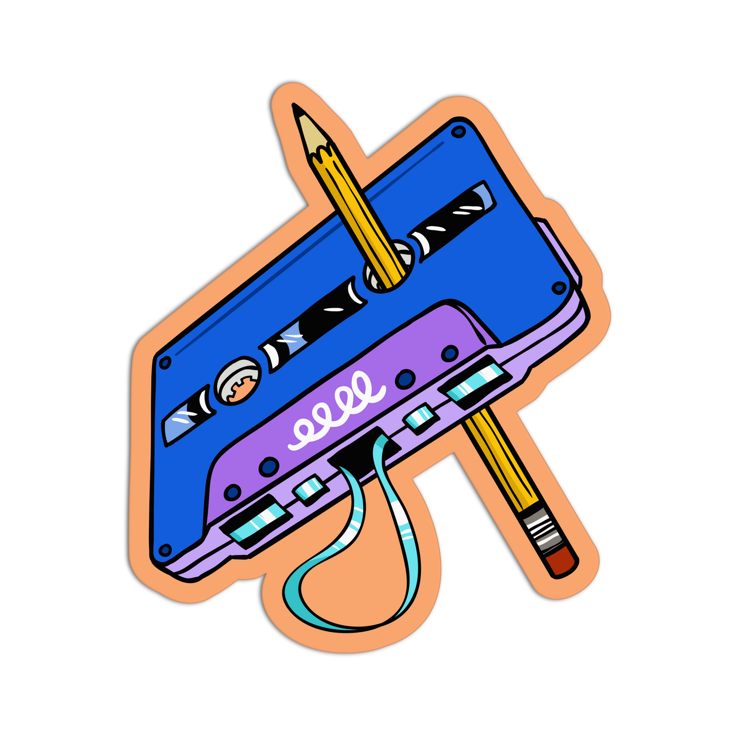 Mix Tape Rescue New 90s Stuff Sticker