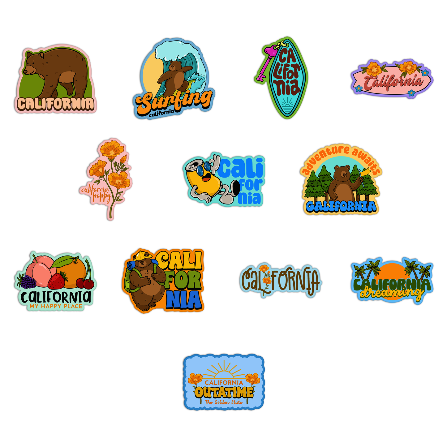 New California Sticker Sheet