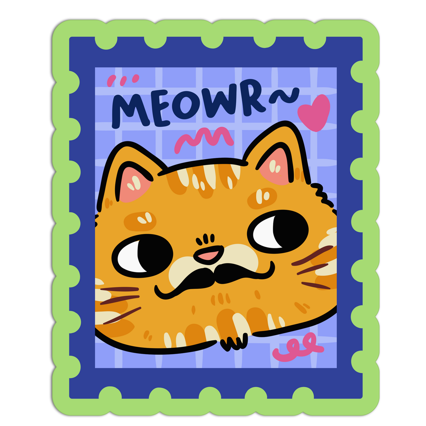 Mustache Mailer New Cats Stickers