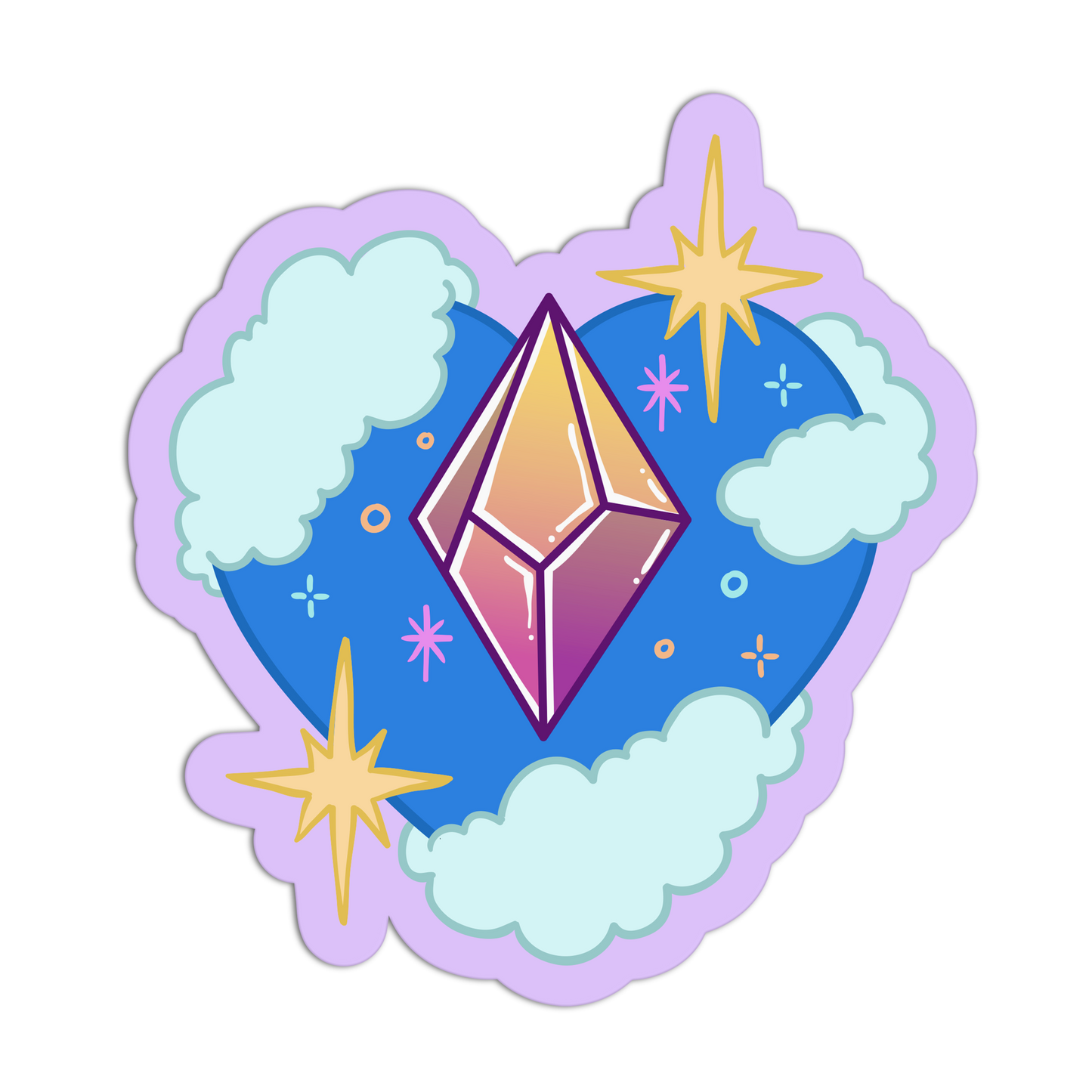 Heart & Cloud New Crystal Stickers