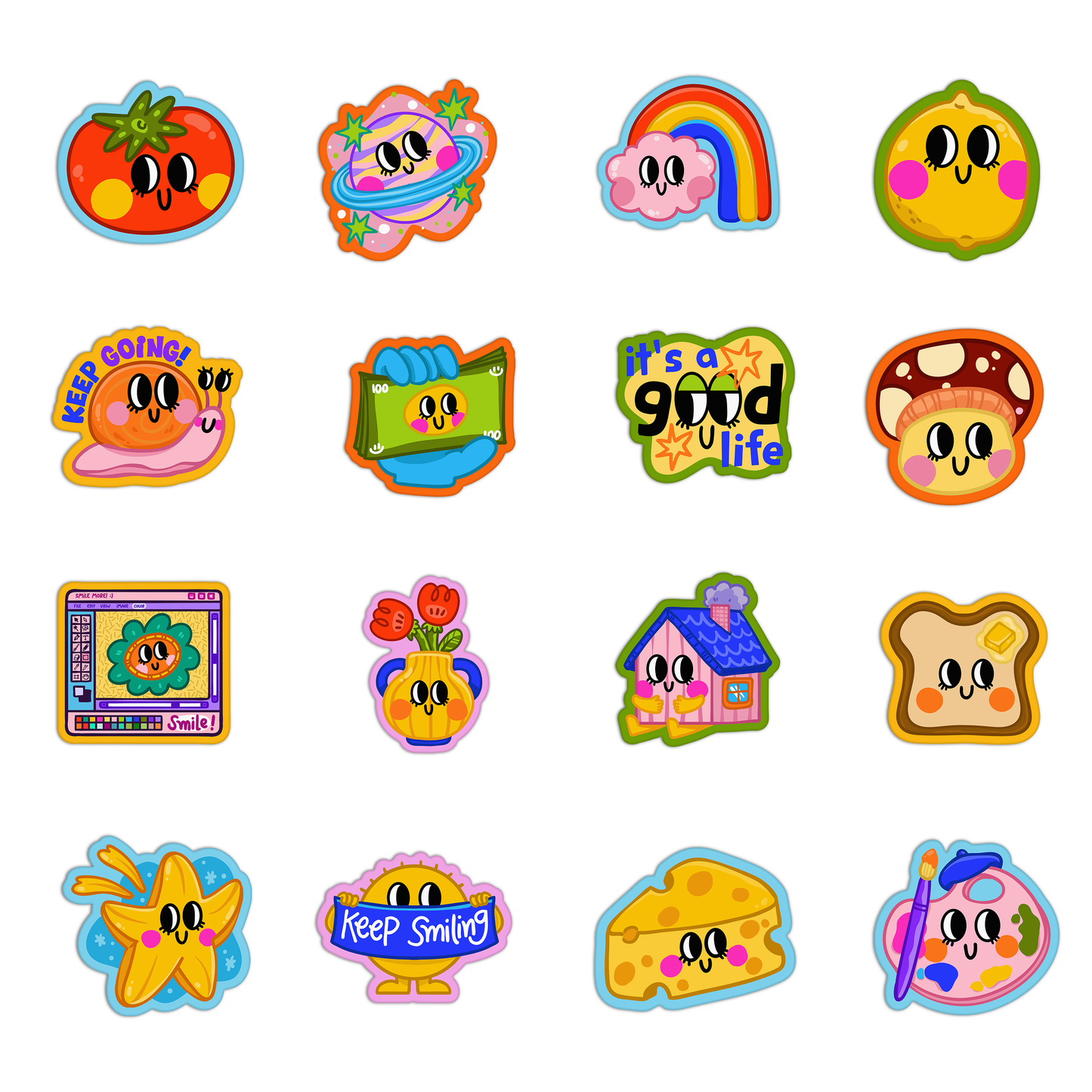 New Smileys  Sticker Sheet