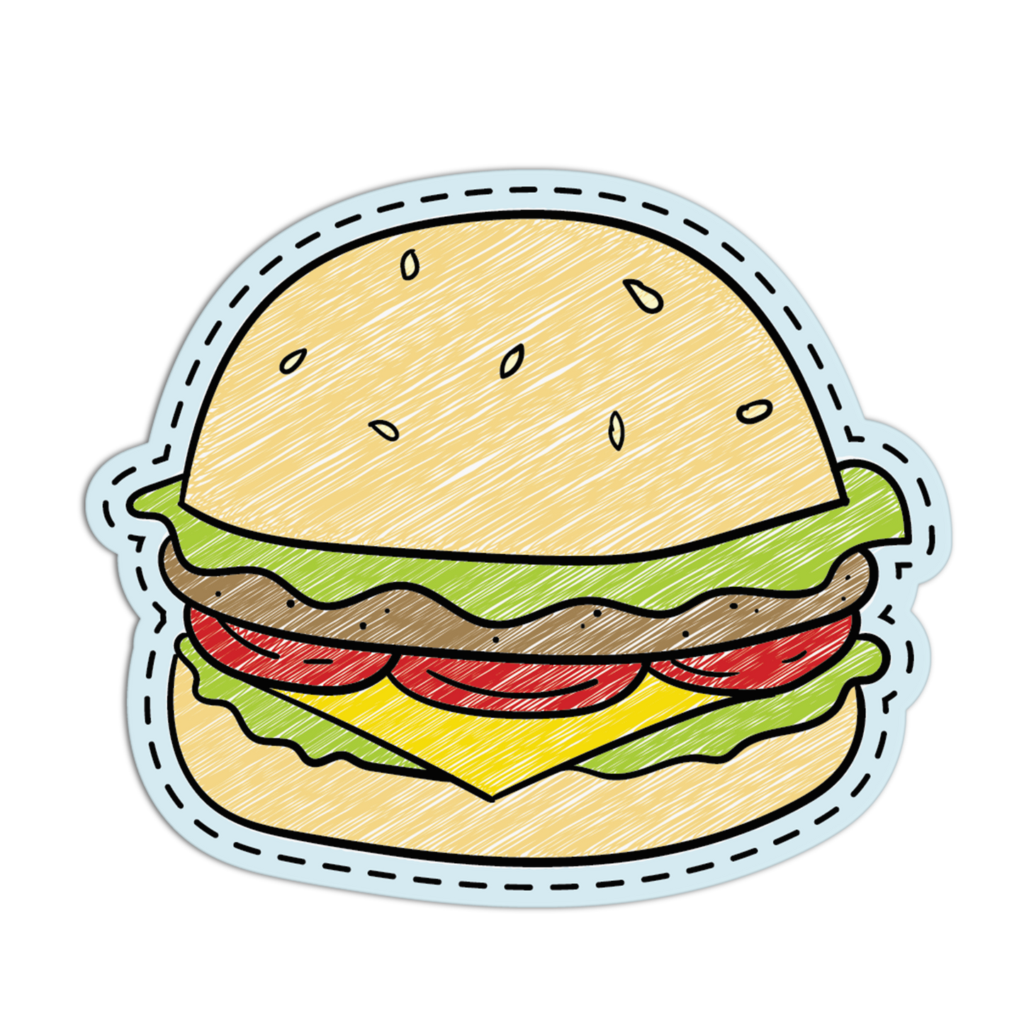 Burger Stack Patch Stickers