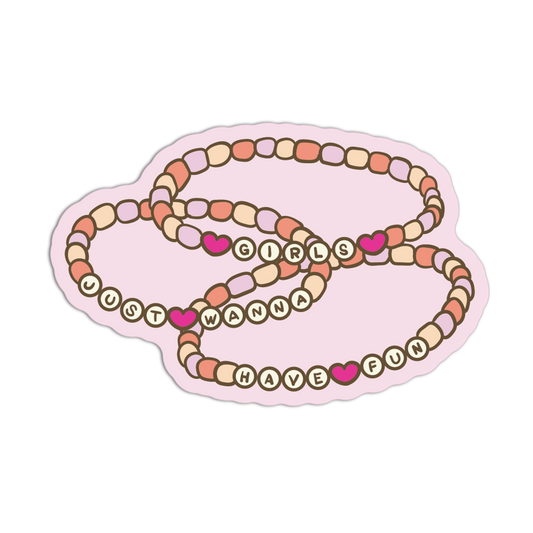Girl Just Wanna Have Fun Pink Girly Stickers