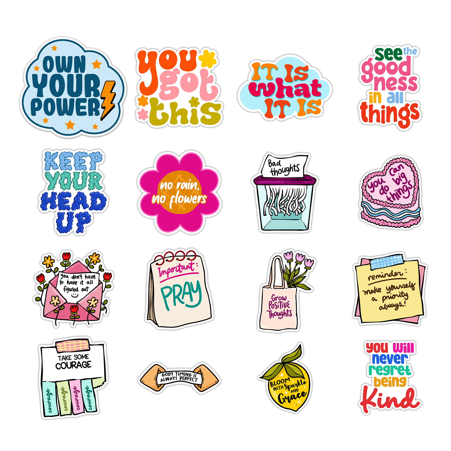 Positive Quotes Collection Sticker Pack – GirlsPrintingHouse