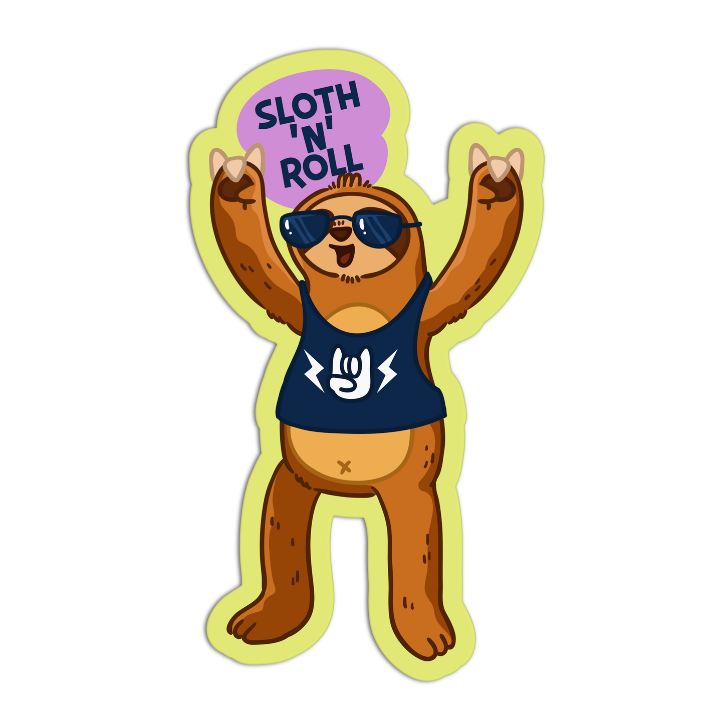 Sloth N' Roll Sloth Sticker