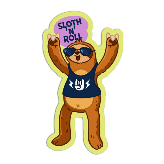 Sloth N' Roll Sloth Sticker