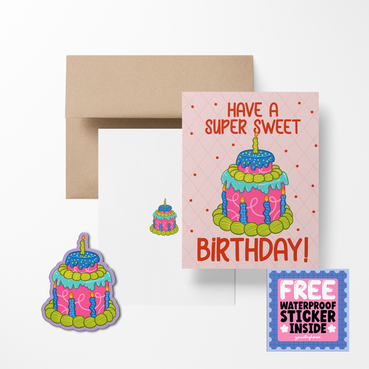 Have a Super Sweet Birthday Greeting Card with Stickers