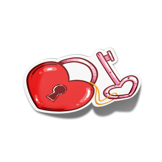 Heart and key Valentine's Sticker