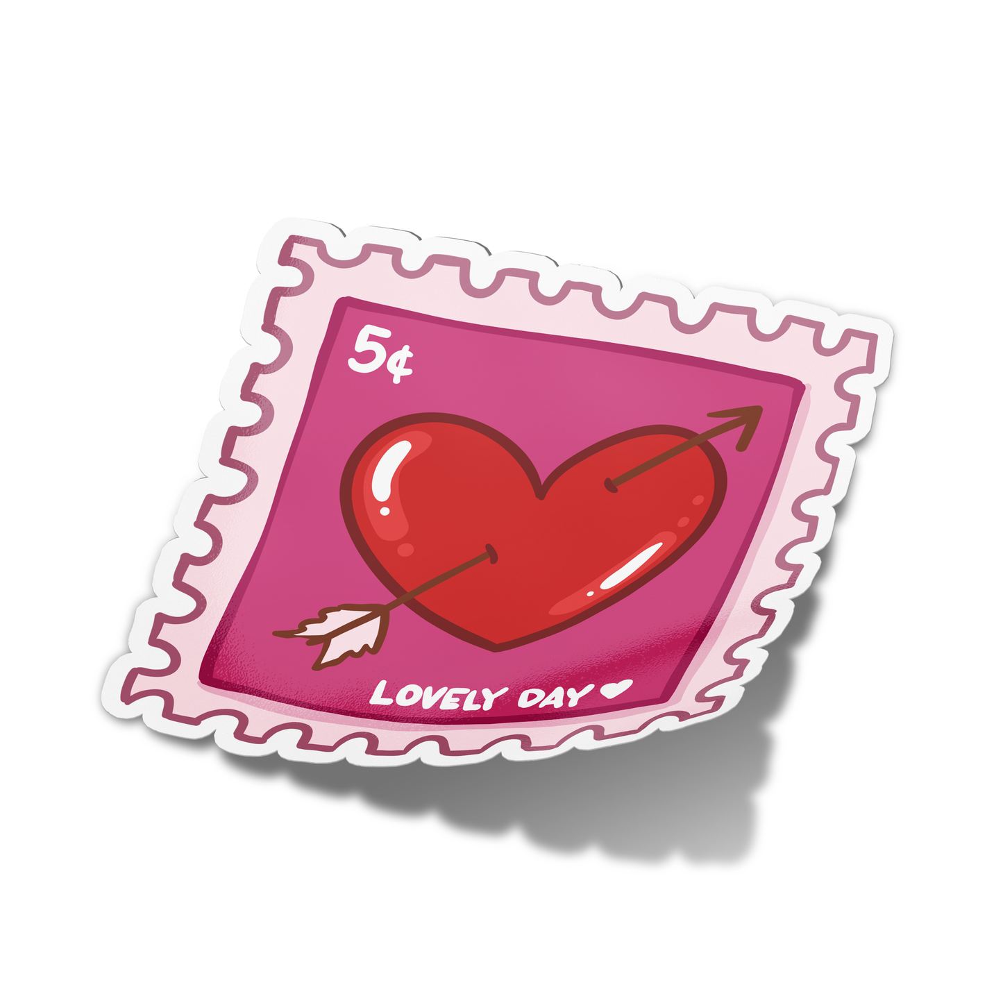 Heart Postal Stamp Valentine's Sticker