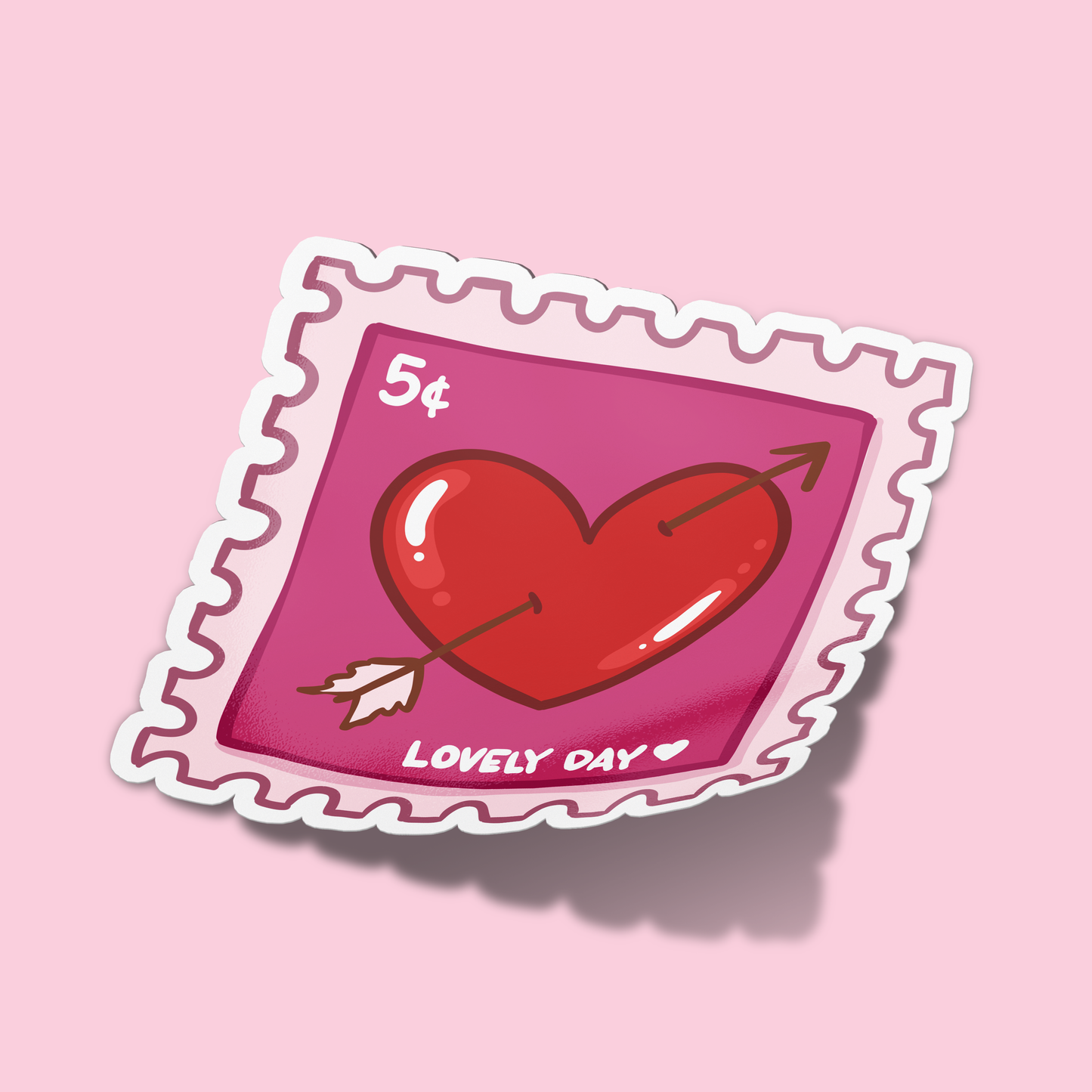 Heart Postal Stamp Valentine's Sticker