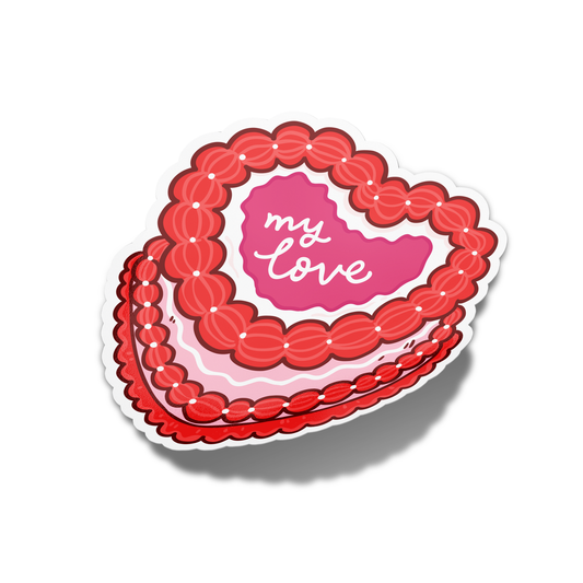 My Love Heart Cake Valentine's Sticker