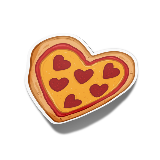 Heart Pepperoni Pizza Valentine's Sticker