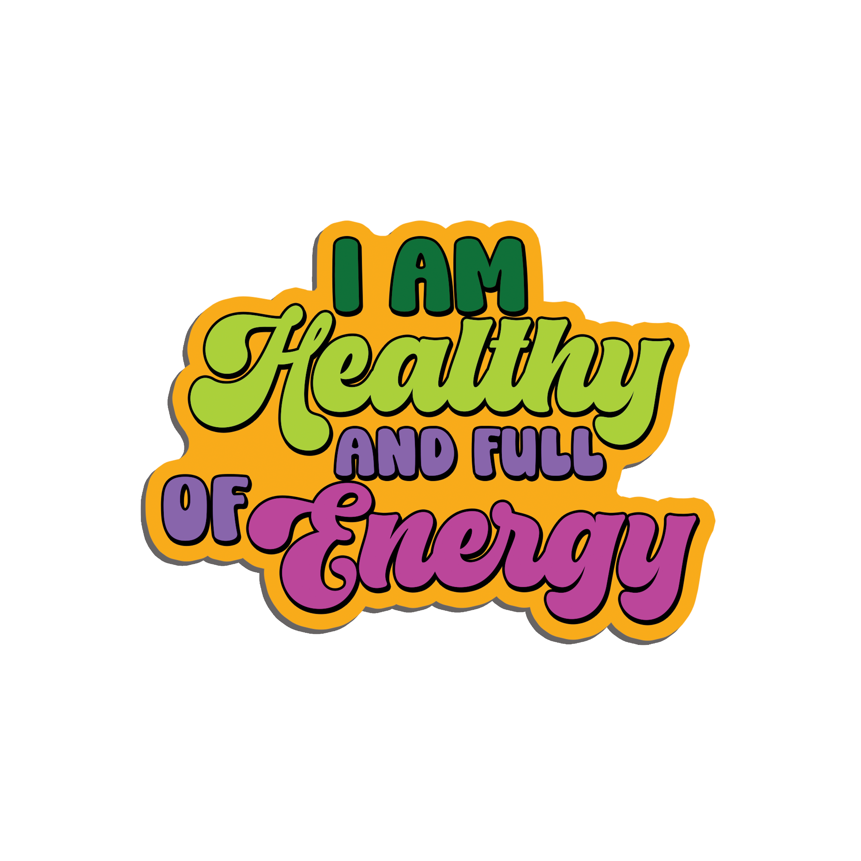 Health Day Sticker I Am Healthy And Full Of Energy World Health Day Sticker ...