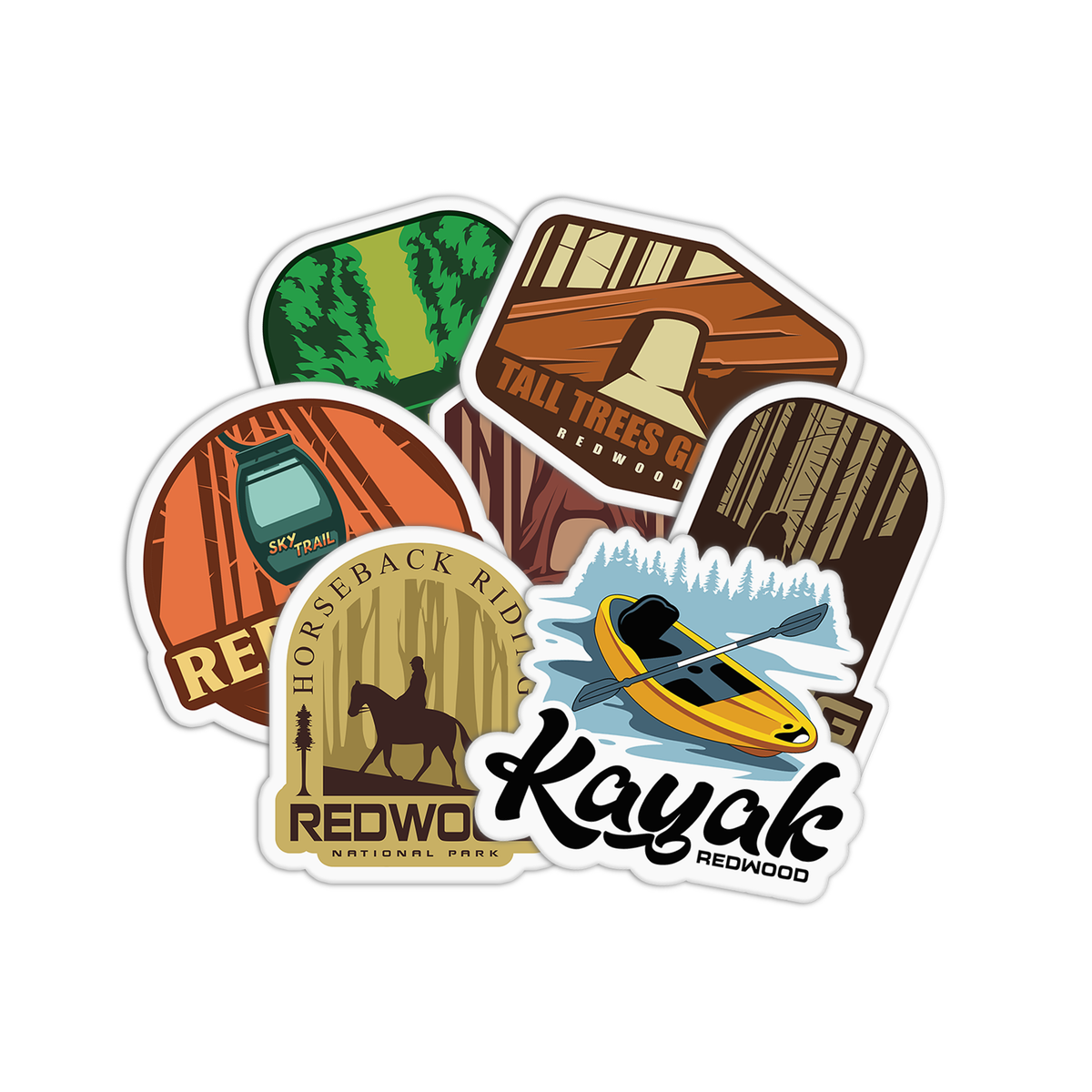 Travel Series_Redwood Sticker Pack – GirlsPrintingHouse