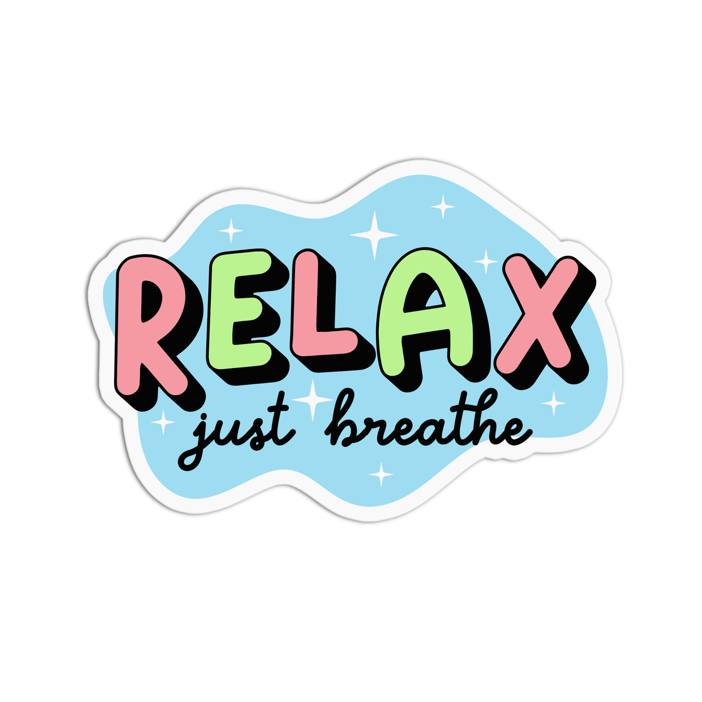 Relax Just Breathe Yoga Stickers