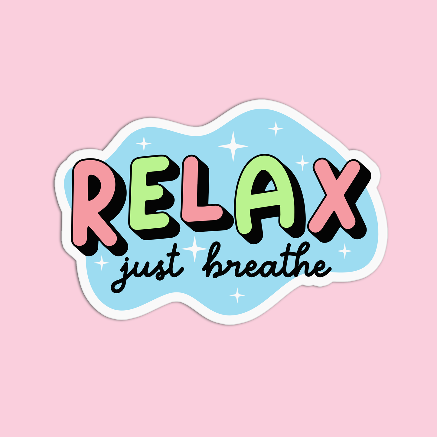 Relax Just Breathe Yoga Stickers