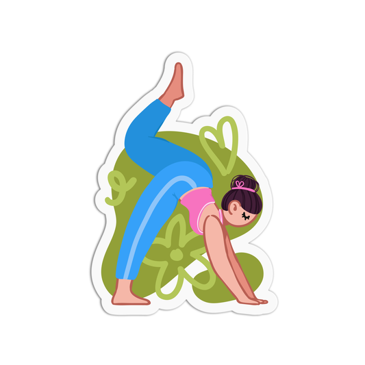 Twisty Three Legged down dog Yoga Sticker