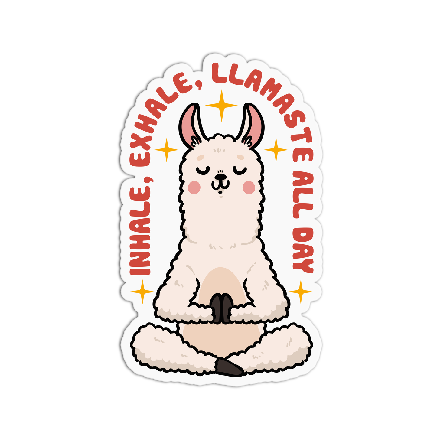 Inhale Exhale Llamaste All Day Yoga Stickers