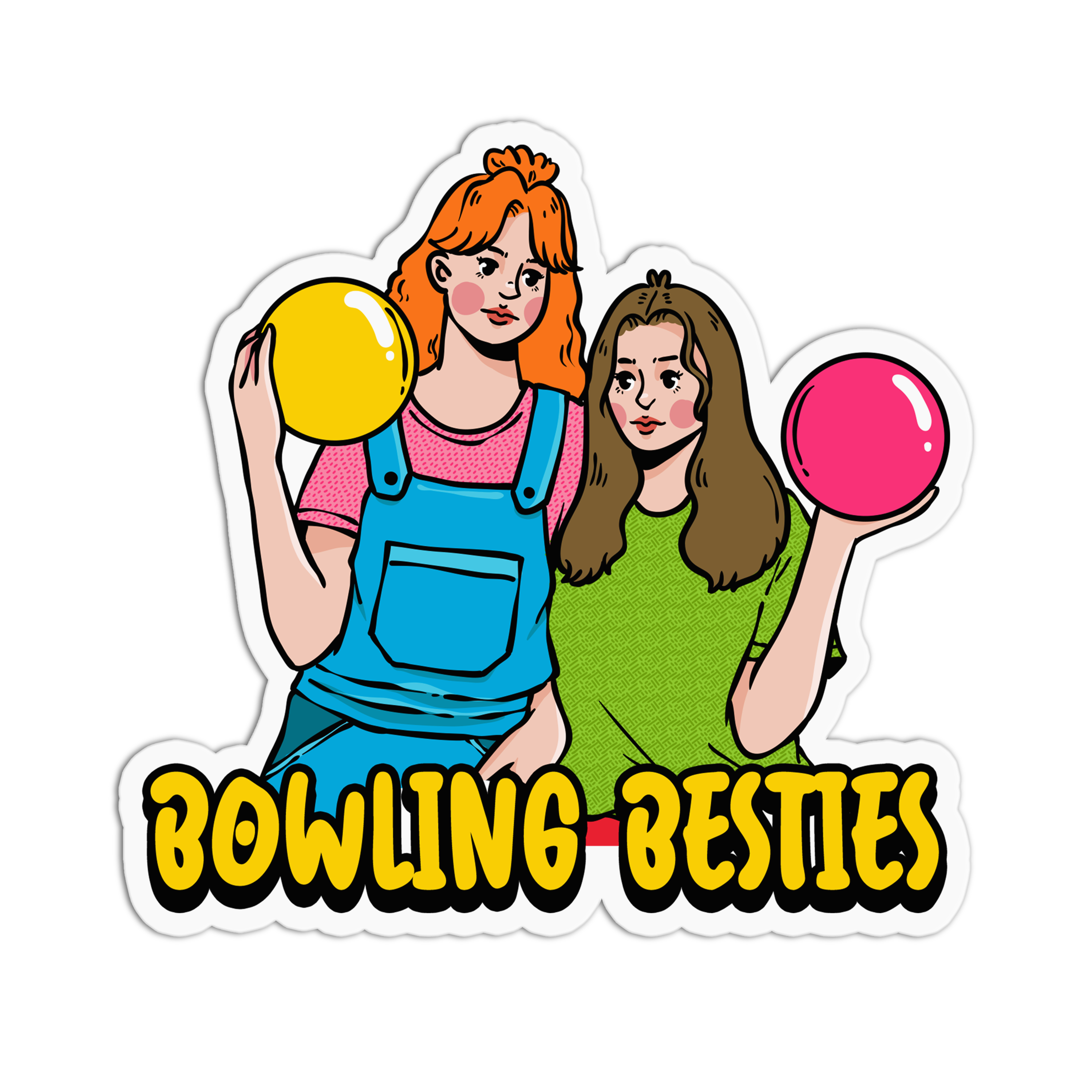Bowling Besties Sticker – GirlsPrintingHouse