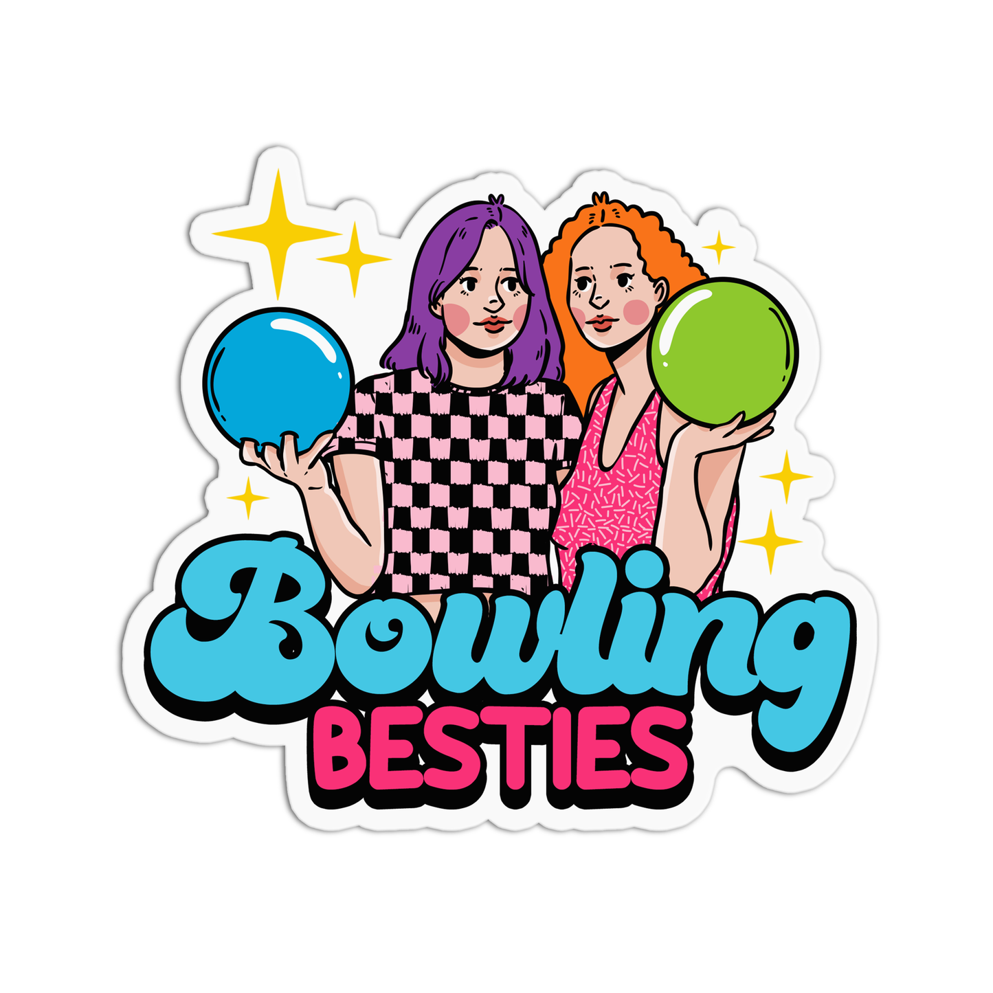 Bowling Besties Girls 3 Sticker