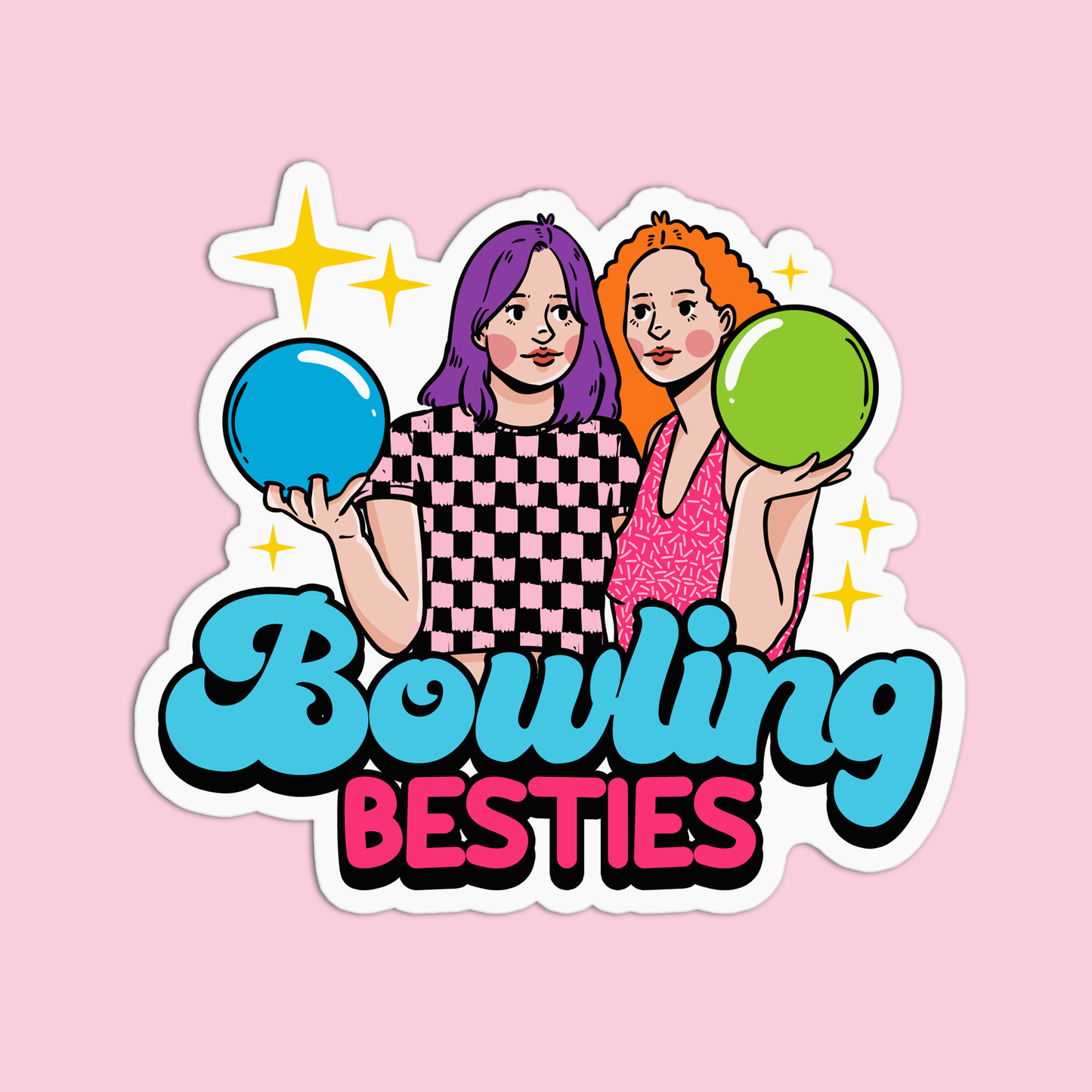 Bowling Besties Girls 3 Sticker