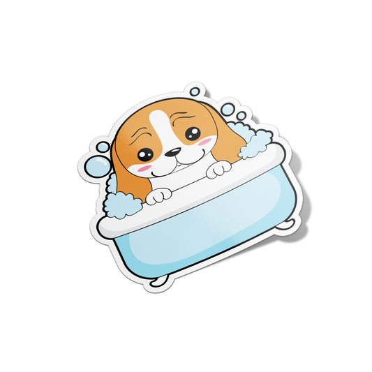 Beagle in a Tub Sticker