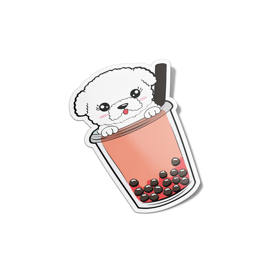 Cute Boba Tea Puppy Sticker