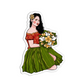 Woman wearing straw skirt Guam Sticker