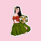 Woman wearing straw skirt Guam Sticker
