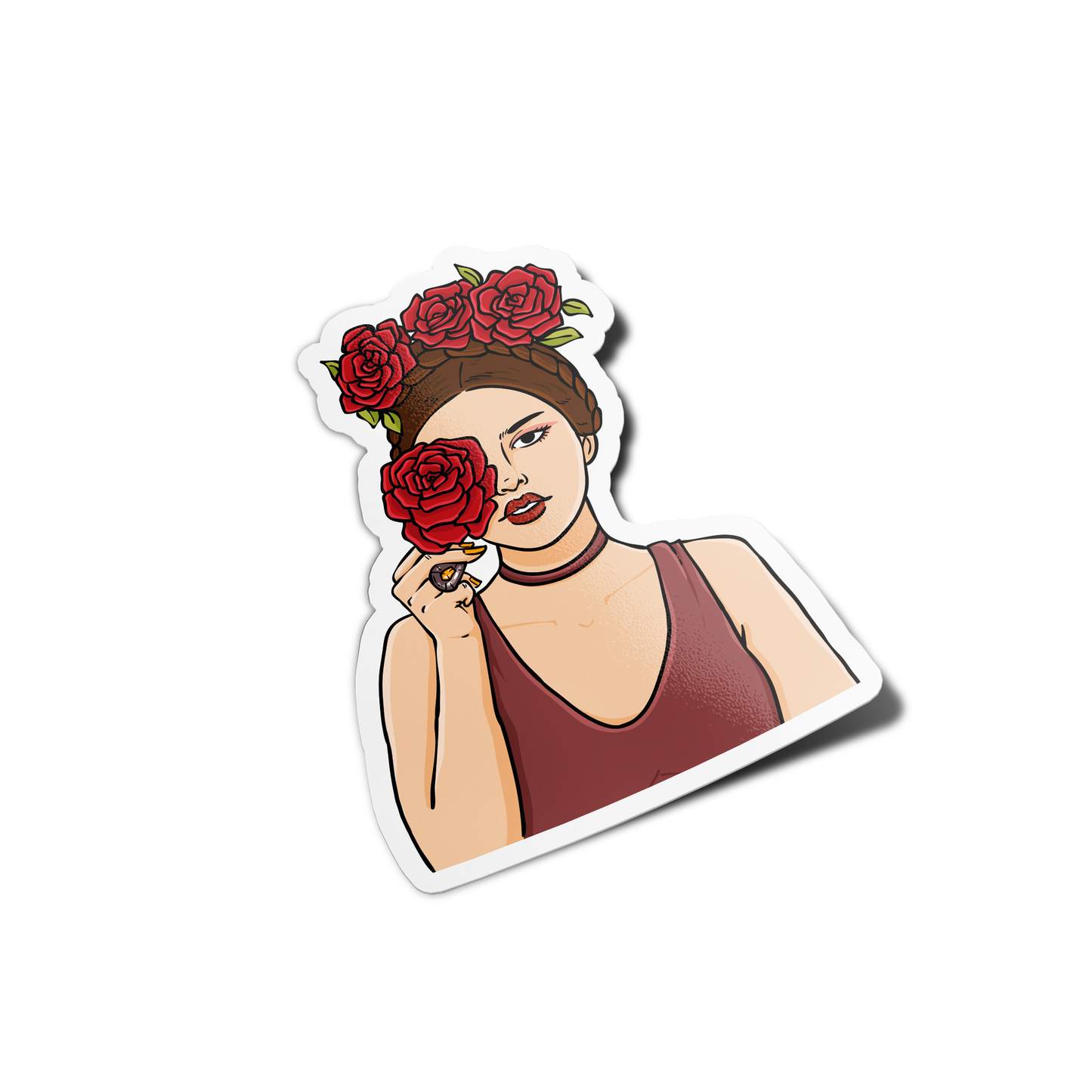 Woman with flower Mexican Sticker