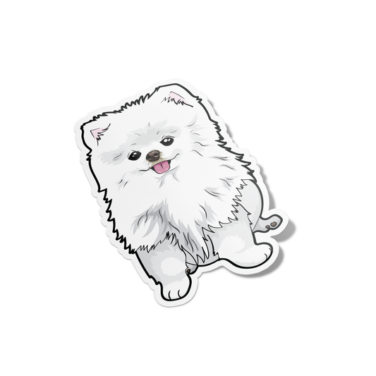 White Pomeranian Sticker