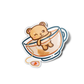 Bear in a Cup Sticker