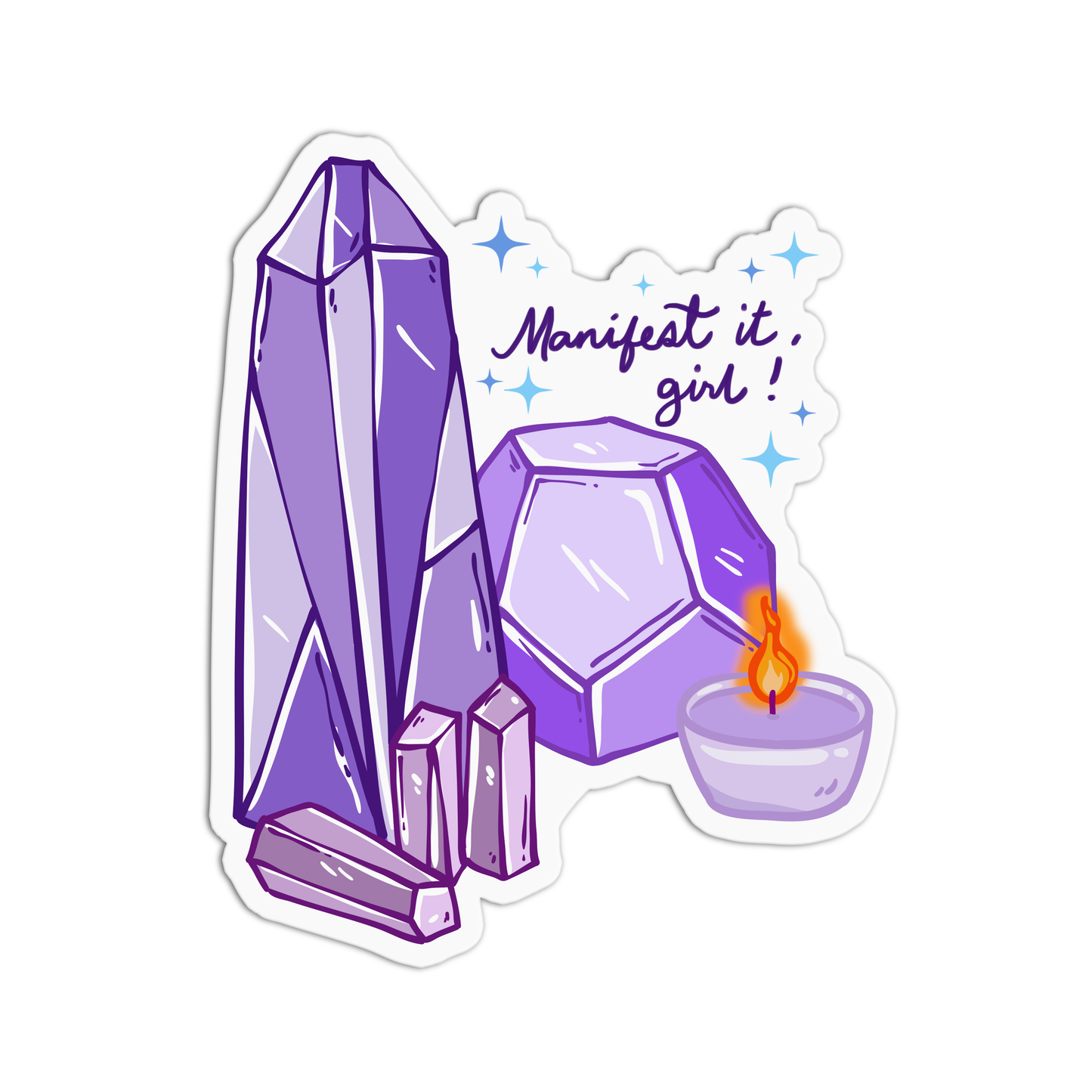 Candle and Crystal Sticker