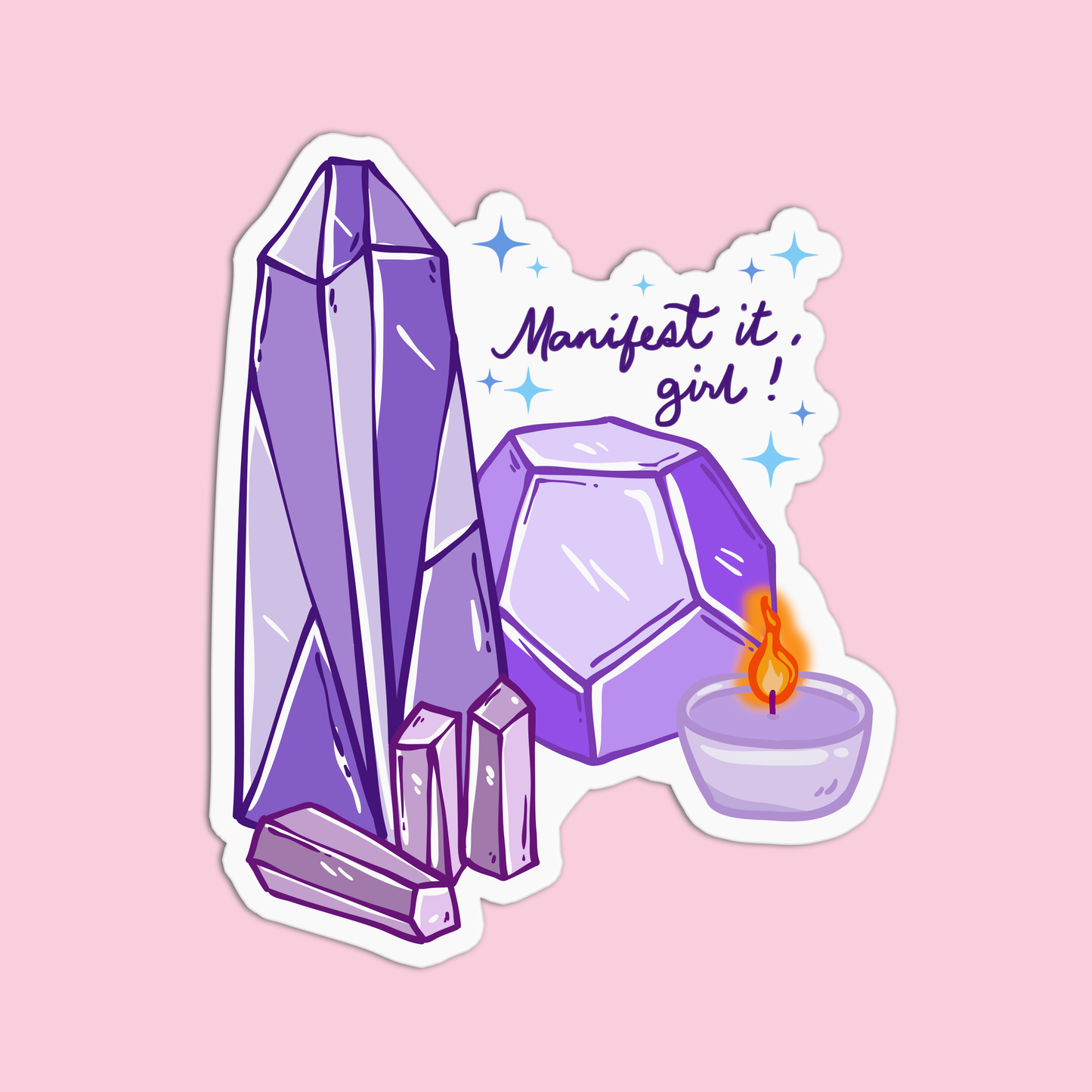 Candle and Crystal Sticker